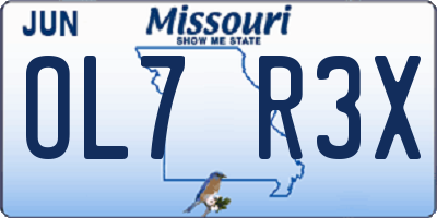 MO license plate OL7R3X