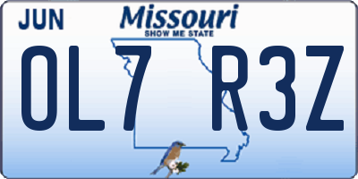 MO license plate OL7R3Z