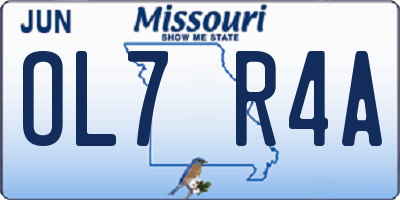 MO license plate OL7R4A