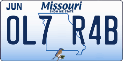 MO license plate OL7R4B