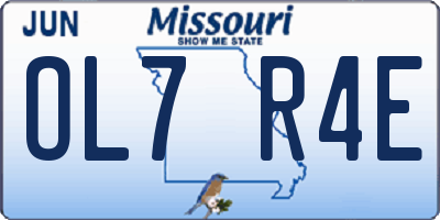 MO license plate OL7R4E