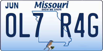 MO license plate OL7R4G