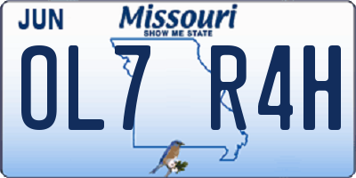 MO license plate OL7R4H