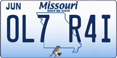 MO license plate OL7R4I