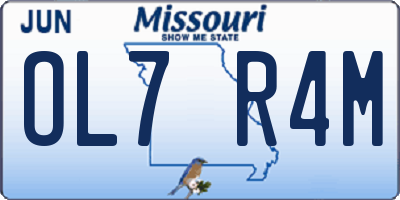 MO license plate OL7R4M
