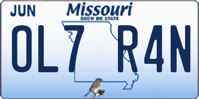 MO license plate OL7R4N