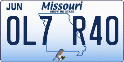 MO license plate OL7R4O