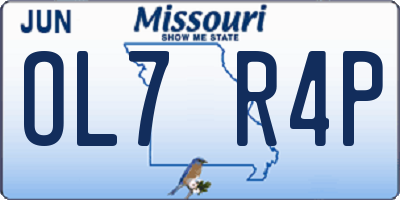 MO license plate OL7R4P