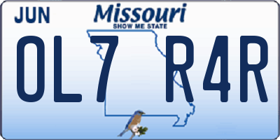 MO license plate OL7R4R
