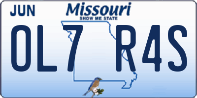 MO license plate OL7R4S