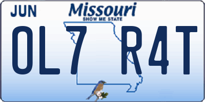 MO license plate OL7R4T