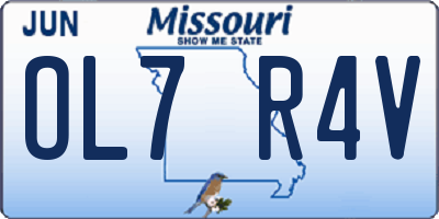 MO license plate OL7R4V