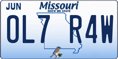 MO license plate OL7R4W