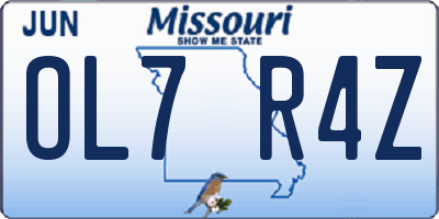 MO license plate OL7R4Z
