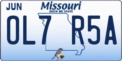 MO license plate OL7R5A