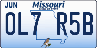 MO license plate OL7R5B