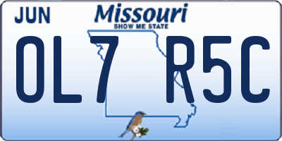 MO license plate OL7R5C