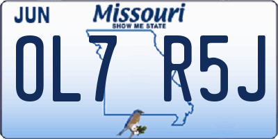 MO license plate OL7R5J