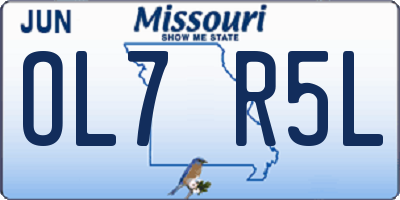MO license plate OL7R5L