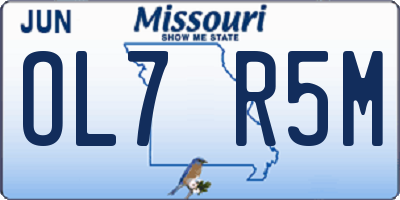 MO license plate OL7R5M