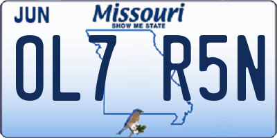 MO license plate OL7R5N