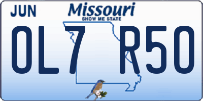 MO license plate OL7R5O
