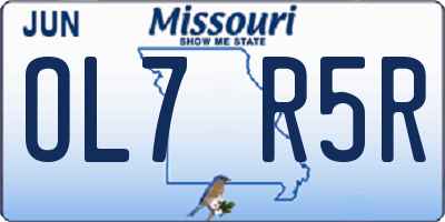 MO license plate OL7R5R