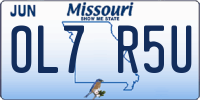 MO license plate OL7R5U