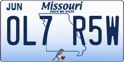 MO license plate OL7R5W