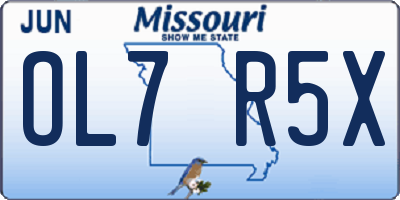 MO license plate OL7R5X
