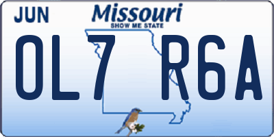 MO license plate OL7R6A