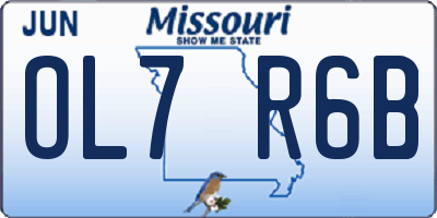 MO license plate OL7R6B