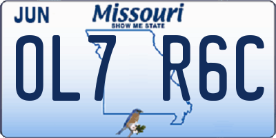 MO license plate OL7R6C