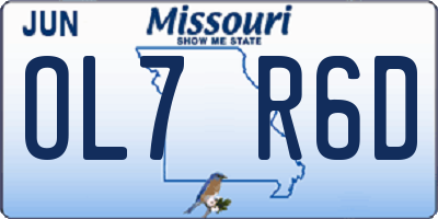 MO license plate OL7R6D