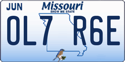 MO license plate OL7R6E