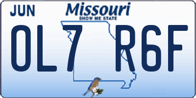MO license plate OL7R6F