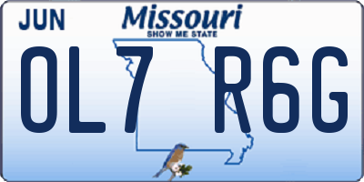 MO license plate OL7R6G