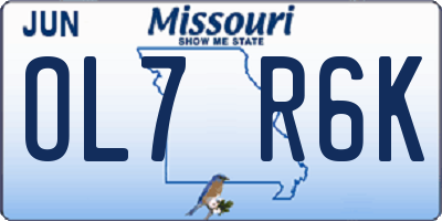 MO license plate OL7R6K