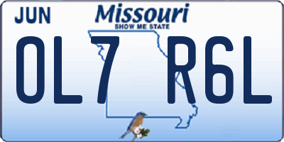 MO license plate OL7R6L