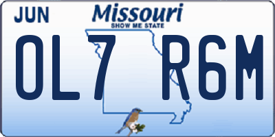 MO license plate OL7R6M