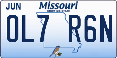 MO license plate OL7R6N