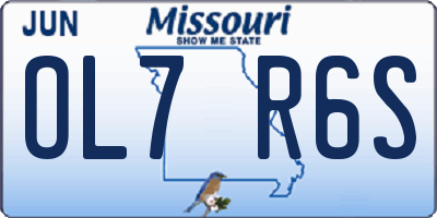MO license plate OL7R6S