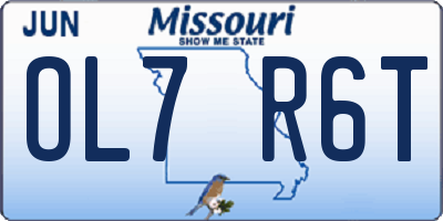MO license plate OL7R6T