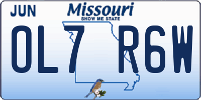 MO license plate OL7R6W