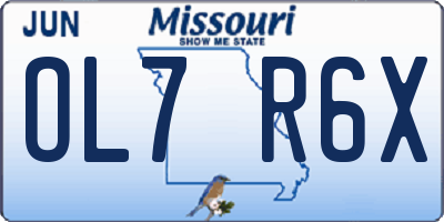 MO license plate OL7R6X