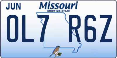 MO license plate OL7R6Z