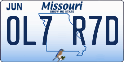 MO license plate OL7R7D