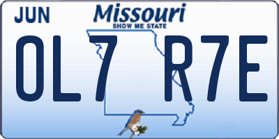 MO license plate OL7R7E