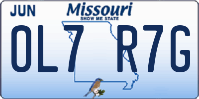 MO license plate OL7R7G