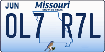 MO license plate OL7R7L